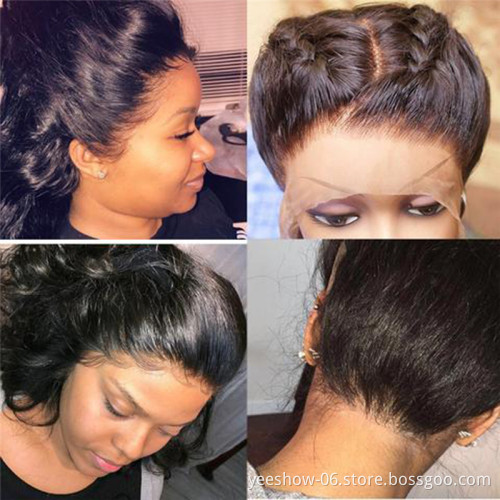 Unprocessed Brazilian Human Hair Full Lace Wig Vendors Straight Wave Virgin Cuticle Aligned Full Swiss Lace 100% Human Hair Wig